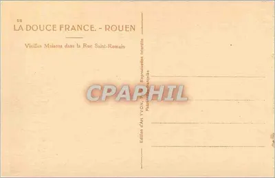 Stare domy na ulicy Saint-Romain — Rouen — Wydawnictwo Sztuki YVON — Rewers