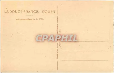 Rouen — Widok panoramiczny miasta — Wydawnictwo Art YVON — Rewers