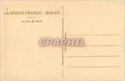 La Tour du Bourre — Rouen — Wydawnictwo Art YVON — Rewers