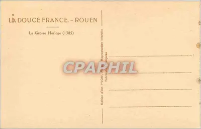 A Grande Relógio — Rouen — Edição de Arte YVON — Verso