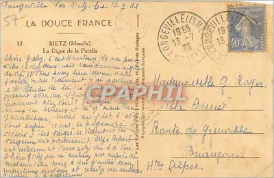 Dyka Pucelli — Tangerville-lès-Metz — Wydawnictwo Yvon — Rewers