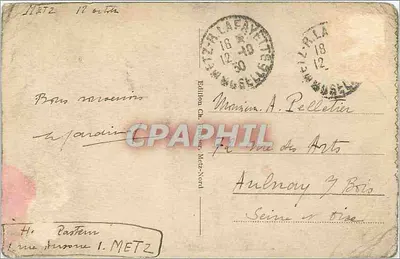 Metz — Vista geral em direção ao Monte Saint-Quentin — Edição Ch. Pelletier, n°78 — Verso