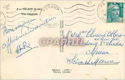 Vue Générale de Fécamp (S.-Inf.) — Éditeur Caby, n°8 — Rewers