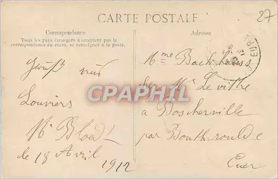 Louvières — Monumento erguido em memória dos Crianças de Louvières e do Arrondissement, mortas pela Patria — ELD, n°46 — Verso