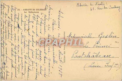 Abadia de Solesmes — O Refeitório — Edição dos Amigos de Solesmes — Verso