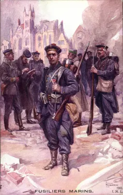 Fusiliers Marins — cena de guerra em cidade — I.M.L. n°2202