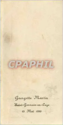 Saint-Germain-en-Laye — Carta de boas-vindas da família Sidalot — editor não identificado, número de série não visível — Verso