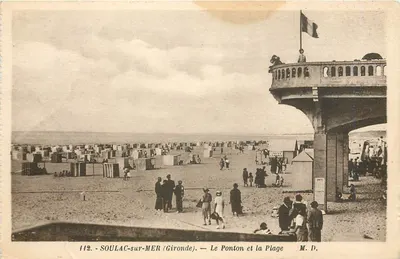 SOULAC-sur-MER (Gironde) — O Pontão e a Praia — M. D.