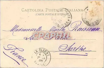 Bordighera — Widok ulicy Romana — Stengel & Co. Dresda 6755 — Rewers