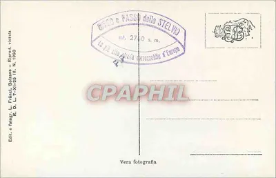 पासो डेल्लो स्टेल्वियो - ऑर्टलेस के समूह मीटर 2760 - एडिट. ई फोटोग्र. एल. फ्राज़ि - रिपर्ड. नंबर 1950 — पीछे