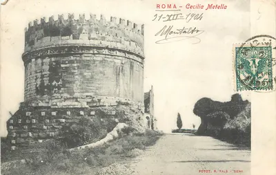 Wieża Cecylia Metelli w Rzymie — widok historyczny — Fot. R. Falb, Siena