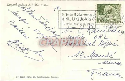Lugano vista do Monte Brè — Editor W. Schüpbach, n° 137 — Verso