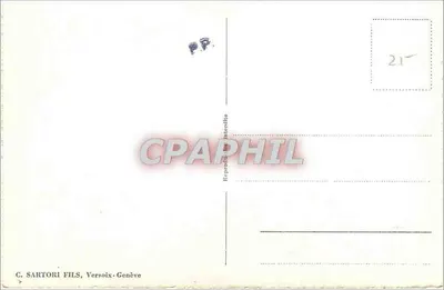 Castelo de Thun — vista com estátua — C. Sartori Fils, Versoix-Geneve, n° 1215 — Verso