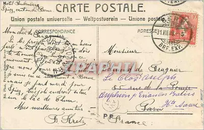 Bern: vom Schänzli — widok miasta z Schänzli — Graphil, nr 2084 — Rewers
