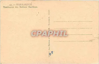 Grób Sultani Saadiens — Marrakech — Les Éditions d'Marrakech — Rewers