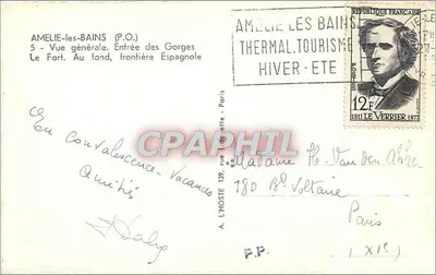 Amélie-les-Bains — Algemene uitzicht. Invoer van de Gorges. Het Fort. In de verte, Spaanse grens — A. L'HOSTE, Parijs — Achterkant