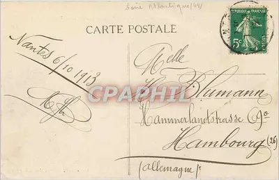 NANTES — De Kade van de Fosse en de Stad, genomen vanaf het Transbordator — Collectie F. Chapeau, 5e duizend — Achterkant