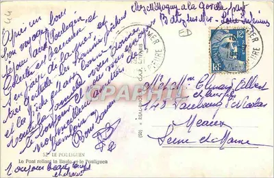Il ponte che collega La Baule e Le Pouliguen — Cartolina d'epoca n°52 — editore — Verso