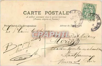 PORNIC, Ponta Sainte-Marie — Loire-Inférieure — editor M.T. n°86 — Verso