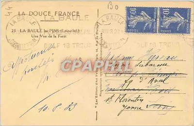 La Baule les Pins — Widok lasu — Les Éditions d'Art Yvon, seria 14 — Rewers