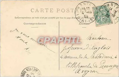 Nantes — Grand Bazar, Monument dos Filhos da Loire-Inférieure, mortos pela Pátria — editor desconhecido, número de série ASI-1 — Verso