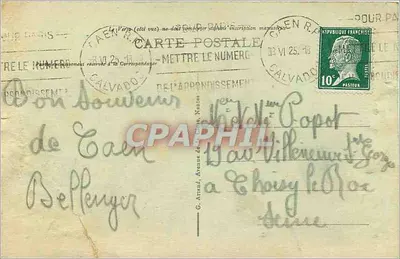 Caen — Portail de l'Église Saint-Jean — éditeur impr. sur la carte, n° 44 — Verso