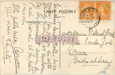 S. E. o Cardeal Granito Pignatelli, Príncipe de Belmonte — Legado Pontifício de S.S. Pio X — Carta postal — Verso