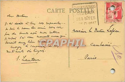 Okręgi EVAUX-les-BAINS (Creuse) — Skaliste wybrzeże — Zbiór Bally, COMBIVIER MAÇON — Rewers