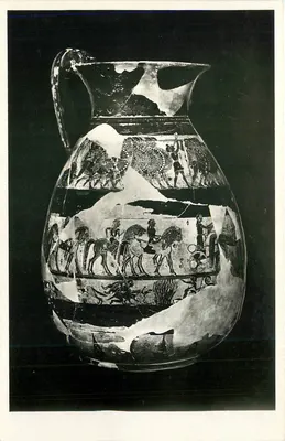 Vaso Chigi — estilo protocorinzio, VIe século a.C. — Museu Nacional de Villa Giulia, Roma