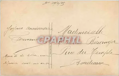 Arranjo de rosas e flores — editor L. Blanger, n° 3584 — Verso