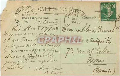 Bilhete postal antigo Beauvais Panorama tirado de Saint Etienne — Verso