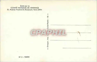 Fazenda branca — outono — Comité National de l'Enfance, n° 3 - Vison — Verso