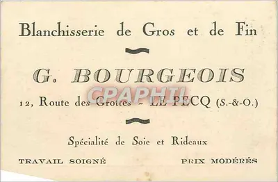 Lavanderia Gros e de Fin — G. BOURGEOIS — LE PECQ (S.-&-O.)