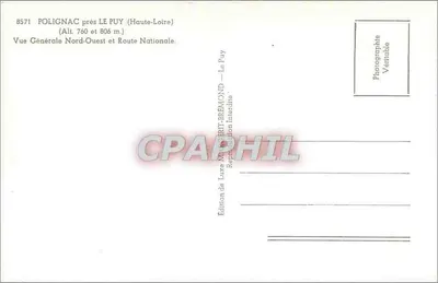 Polignac niedaleko Le Puy — Ogólny widok z północy — Wydawnictwo Luxe Maître-Bremond — Rewers