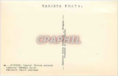 Burgos — Katedra : frontowa fasada — Wydawnictwo García García, nr 46 — Rewers