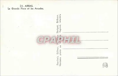 Arras — A Grande Praça e as Arcadas — Fauchois, Editor, Béthune, Sévigné — Verso