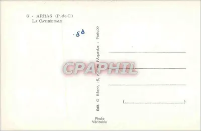 Arras — A Catedral — Editor G. Réant, Paris — Verso