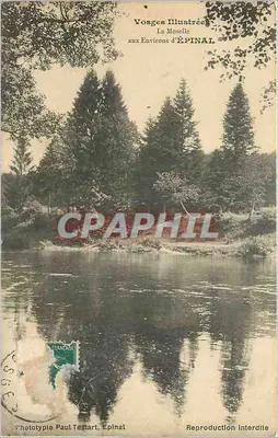 A Mosela nos arredores de ÉPINAL — Vosges Illustrées — Fototipia Paul Testart, Épinal