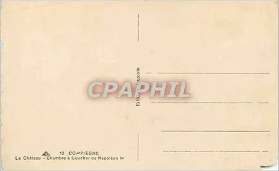 Sypialnia Napoleona I — Zamek — Wydawnictwo Auguste, Compiegne — Rewers
