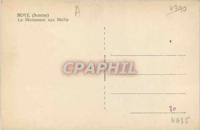 Roye (Somme) — O Monumento aos Mortos — Combier & Fils — Verso