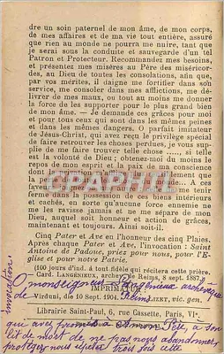 Saint Antoine de Padoue — Litanie — Librairie Saint-Paul, Paryż — Rewers
