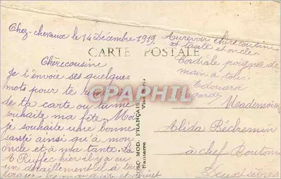 Fille avec bouquet — scène de rivage — éditeur IDÉA n°653 — Verso