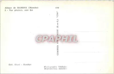 Abadia de Hambye — Visão geral, lado Leste — Combier Imprimeur (S.-e.-L.) — Verso
