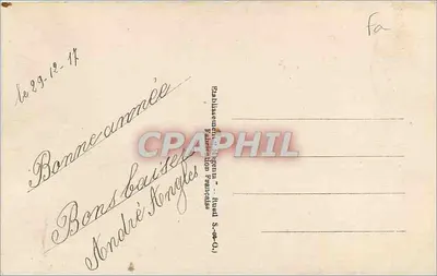 Fiolety — bukiet w wazie — Gloria, wydawca nieznany, n° 232/3 — Rewers