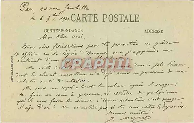 Pau — A Casa de Bernadotte — editor L. Li, n° 161 — Verso