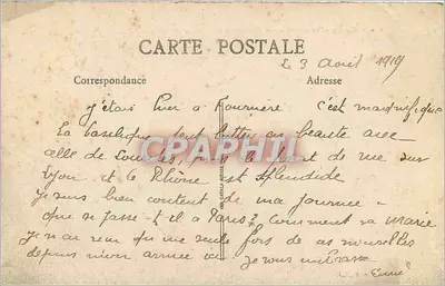 Lyon - Notre-Dame de Fourvière et la Tour Métallique — éditeur B. F. L. n° 403 — Verso