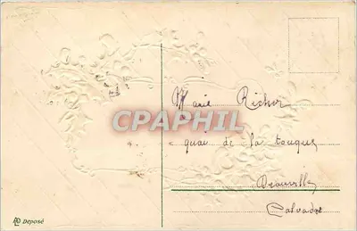 Bilhete postal antigo Vœux Fleurs — Verso