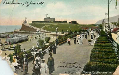 Bilhete postal antigo Torre Wish Eastbourne