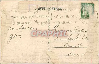 Chamonix Mont-Blanc — Fissuras na Mer de Glace — L. M. photo-édit. — Verso
