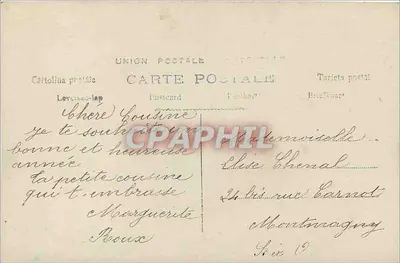 Mulher com chapéu florido — Boa e Feliz Ano — editor desconhecido, número de série não visível — Verso